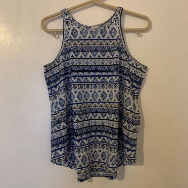 Blue Pattern Tank Top