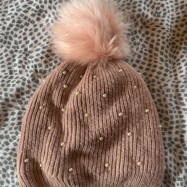 Bonnet à Pompon en Fourrure Synthétique