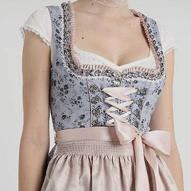 Krüger® Madl Dirndl Rauchblau/Rosa für Oktoberfest