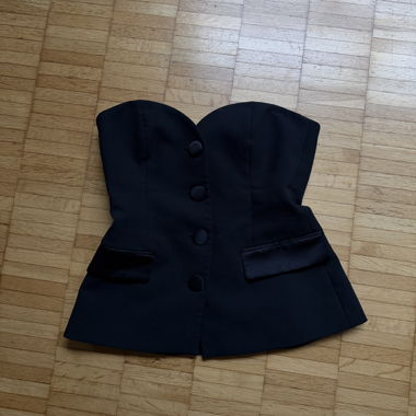 Zara Black Strapless Corset Top