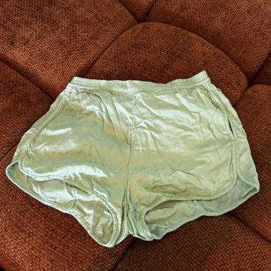 Pantaloncini da pigiama in raso color menta