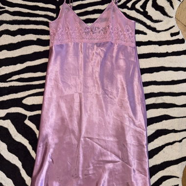 Lilac satin slip dress