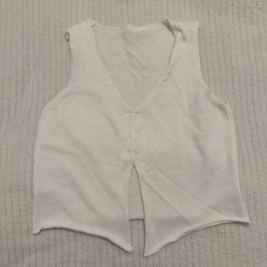 Gilet senza maniche in maglia bianco