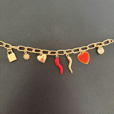 Bracelet à breloques plaqué or 18K