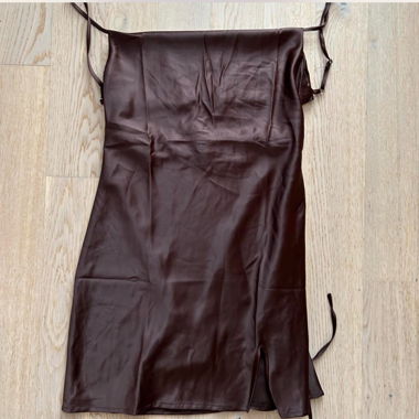 NEW brown silky dress  (never worn)