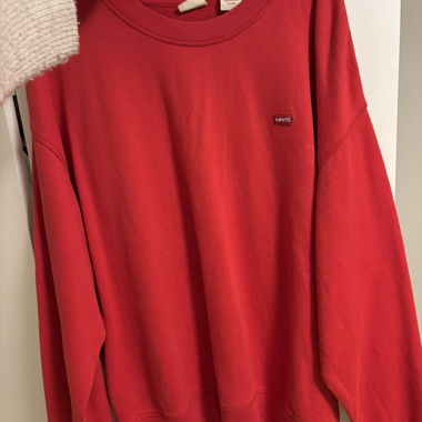 Levi’s roter Baumwoll-Rundhalspullover XL