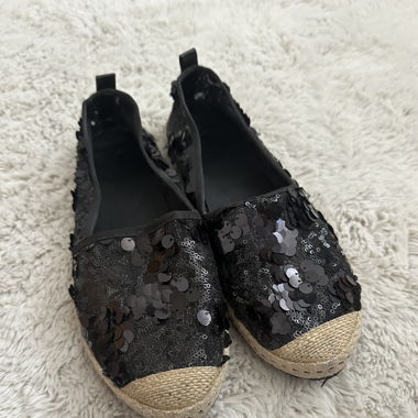 Espadrilles mit Pailletten