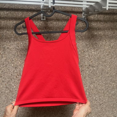 Red Cross-Back Top