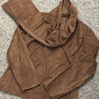 Top in pelle scamosciata
