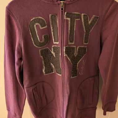 Felpa con zip viola 
