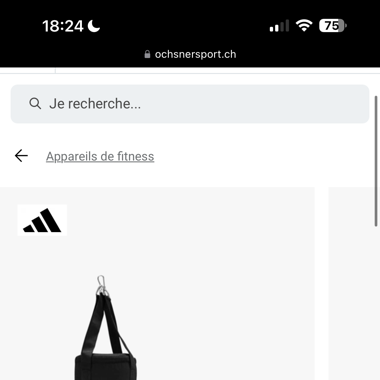 Sac de frappe adidas avec gants et bandages