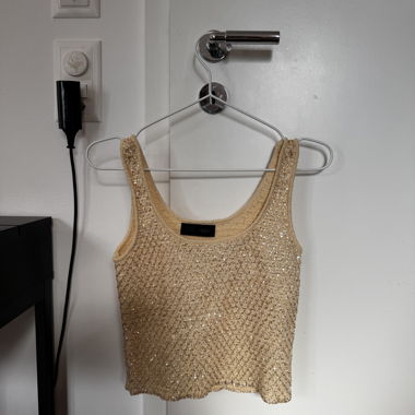 ZARA yellow Gold Sequin Tank Top