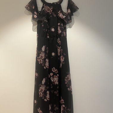 Black Floral Voile Dress