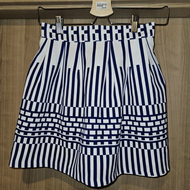 jupe imprimée bleu/blanc