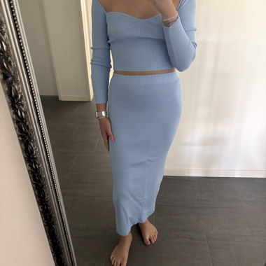 Set due pezzi a coste blu, S