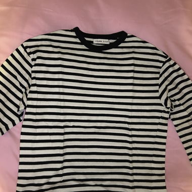 Maglia a maniche lunghe a righe nero-bianco