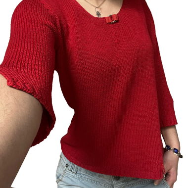 Pull tricoté rouge 