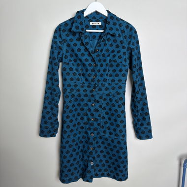 BODEN blaues gemustertes Kleid