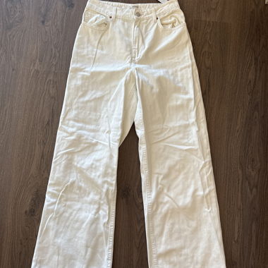 Pantalon blanc large en denim