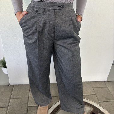 Grey High-Waist Trousers