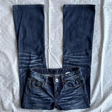 “Petal x4” vintage denim sequin bootcut jeans