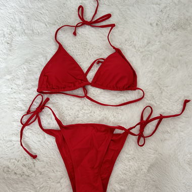 Rotes Triangel-Bikini-Set Grösse S