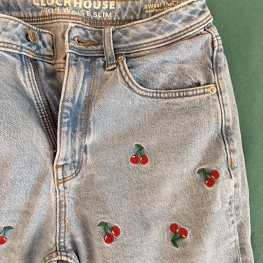 Jeans con ciliegie, taglia 36