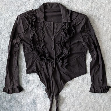 Gothic Bluse mit Schulterpolster