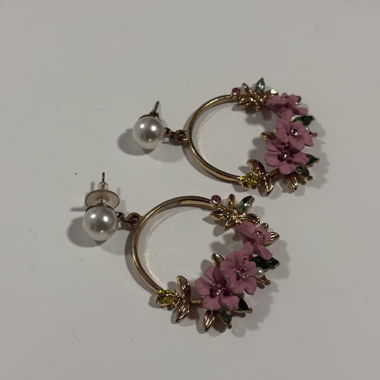 Boucles d'oreilles florales avec perles