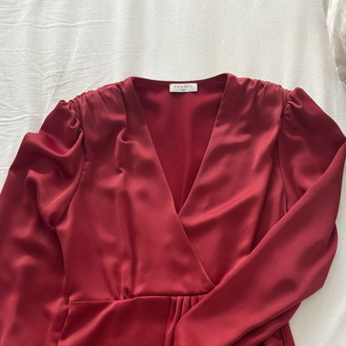 Burgundy silk dress - Sandro