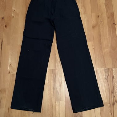 Pantalon en tissu bleu foncé