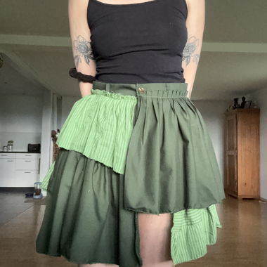 Jupe patchwork verte - Rework - Thriftflip