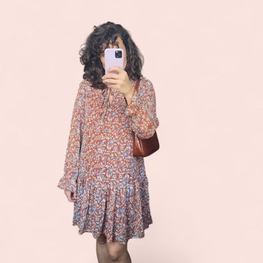 Robe d'automne à motif floral