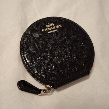 Coach round black coin case 