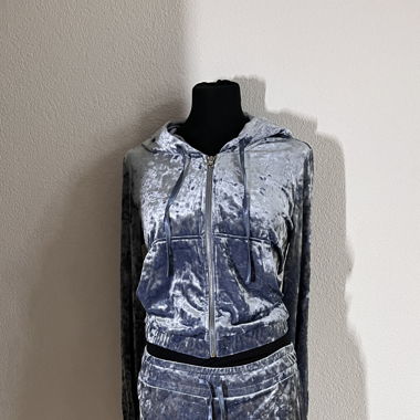 Ensemble décontracté matière velouté bleu