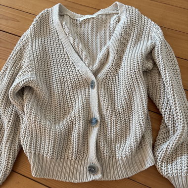 Cardigan in maglia beige