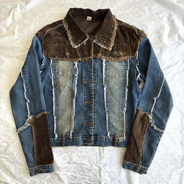 “Cowgirl” vintage wash belt line raw denim jacket 