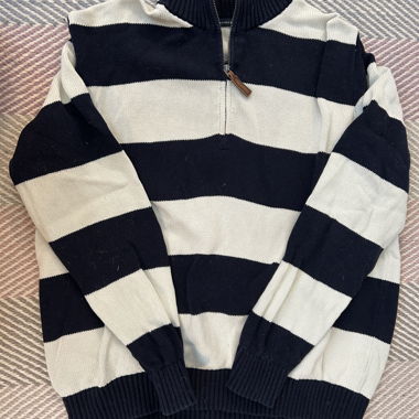 Gestreifter Half-Zip Pullover