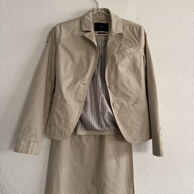 Tailleur beige robe et veste Zero