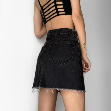 Black Denim skirt 