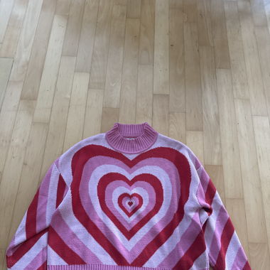 Heart hoodie cropped oversized