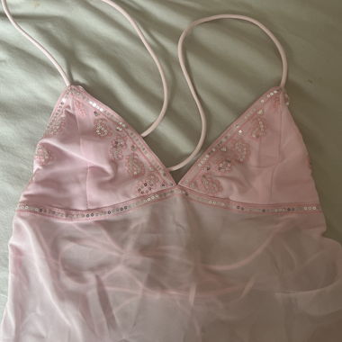Rosa Pailletten-Cami-Top