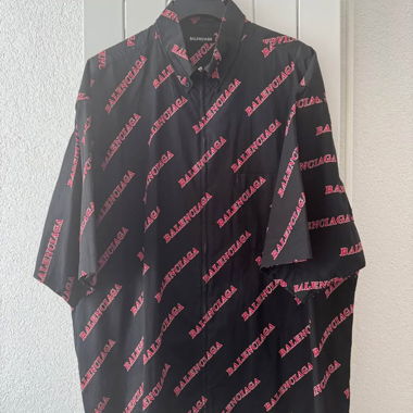 Balenciaga shirt all-over logo with zip T39