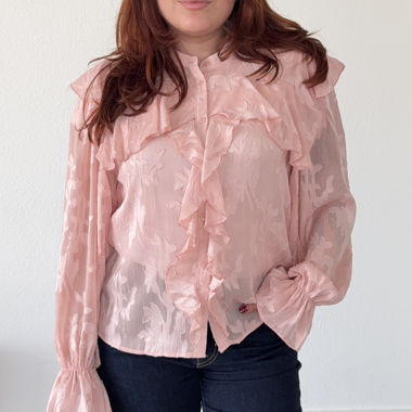 Blouse style bohème rose taille M