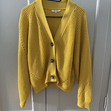 Cardigan in Maglia con Maniche a Palloncino