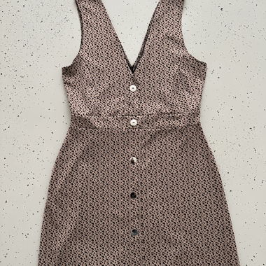 Abito Miss selfridge con stampa leopardo scollo a V beige M 