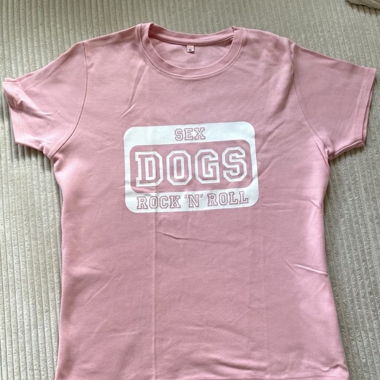 Dogs Rock’n Roll T-Shirt Dogs Pink Rose Gr. XL