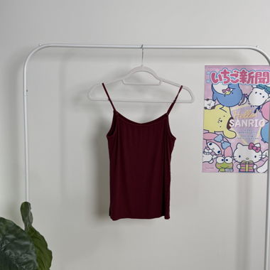 burgundy tank top