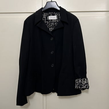 Blazer nero con fodera a motivo