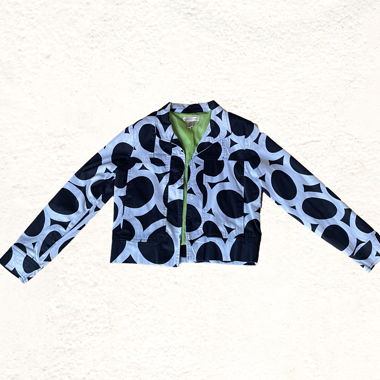 Cropped Graphic Print Jacket